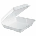 Dart Foam Hinged Lid Container, Performer Perforated Lid, 9.3 x 9.5 x 3, White, PK200, 200PK 95HTPF1R